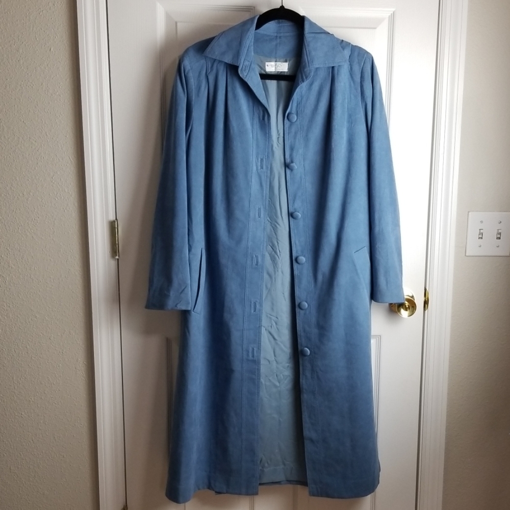 Blue suede coat